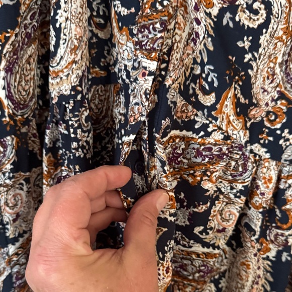 🌟🍄🧡☕️💙MELLODAY Multicolor Paisley Top - Picture 7 of 12